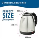 Crompton Insta Delite 1.5L SS Electric Kettle with 1500W power | Stainless steel body | Soft grip handle | LED indicator | 360-degree swivel base | Auto shut-off | Dry Boil Protection - Image 2