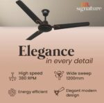 RR Signature 1200 MM Ceiling Fan For Home | High Speed & High Air Flow | High Energy Efficient | 2 Year Warranty [Velvet Brown] - Image 4