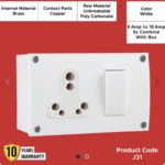 Non Modular 6 Amp To 16 Amp Ss Combine With Box White Color