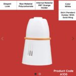 Skirt Pendent Holder With Gold Ring White Color