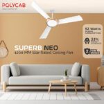 Polycab Superb Neo Star Rated, 1200mm Ceiling Fan For Home | High Speed & Air Delivery | Saves Up To 33% Electricity, 100% Copper, Rust-Proof Blades, 52 Watt | 2-yr Warranty【White Bronze Gold】 - Image 2