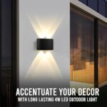 Led Wall Light for Home Decoration – Up Down 2-Way LED Wall Lamp | IP65 Outdoor Fancy Wall Lights for Balcony,Gate,Elevation,Garden,Patio | Decorative Wall Mount Light -Pack of 1 - Image 2
