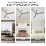 Polycab Superb Neo Star Rated, 1200mm Ceiling Fan For Home | High Speed & Air Delivery | Saves Up To 33% Electricity, 100% Copper, Rust-Proof Blades, 52 Watt, 2 years warranty【Cool Grey Silver】 - Image 5