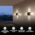 Led Wall Light for Home Decoration – Up Down 4-Way LED Wall Lamp | Outdoor Fancy Wall Lights for Balcony,Gate,Elevation,Garden,Patio | Decorative Wall Mount Light -Pack of 1 Visit the Gesto Store - Image 3