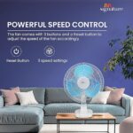 RR Signature Centaur 400 MM Table Fan For Home & Office|90 Degree Silent Oscillation | High Air Delivery | 3 Speed Setting | 2 Year Warranty 【White-Blue】 - Image 5