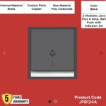 2 Modules Java Plus 6 Amp Bell Push With Indicator 2m Black Color