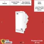 Java Plus Flat 6 Amp 2 Way Switch White Color