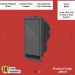 Java Plus Flat 6 Amp 1 Way Switch Black Color