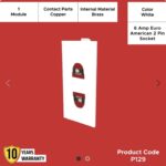 6 Amp Euro American 2 Pin Socket White Color