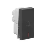 Legrand 6A-Bell Push-SP-1 Way-with Indicator-1 Module-Matt Black