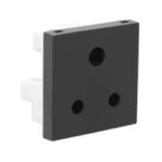 Legrand 6A-Socket-with Shutter-3 Pin-240V-ISI-2 Module-Matt Black
