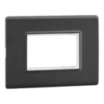 Legrand Cover Plate with Frame-3 Module -Matt Black